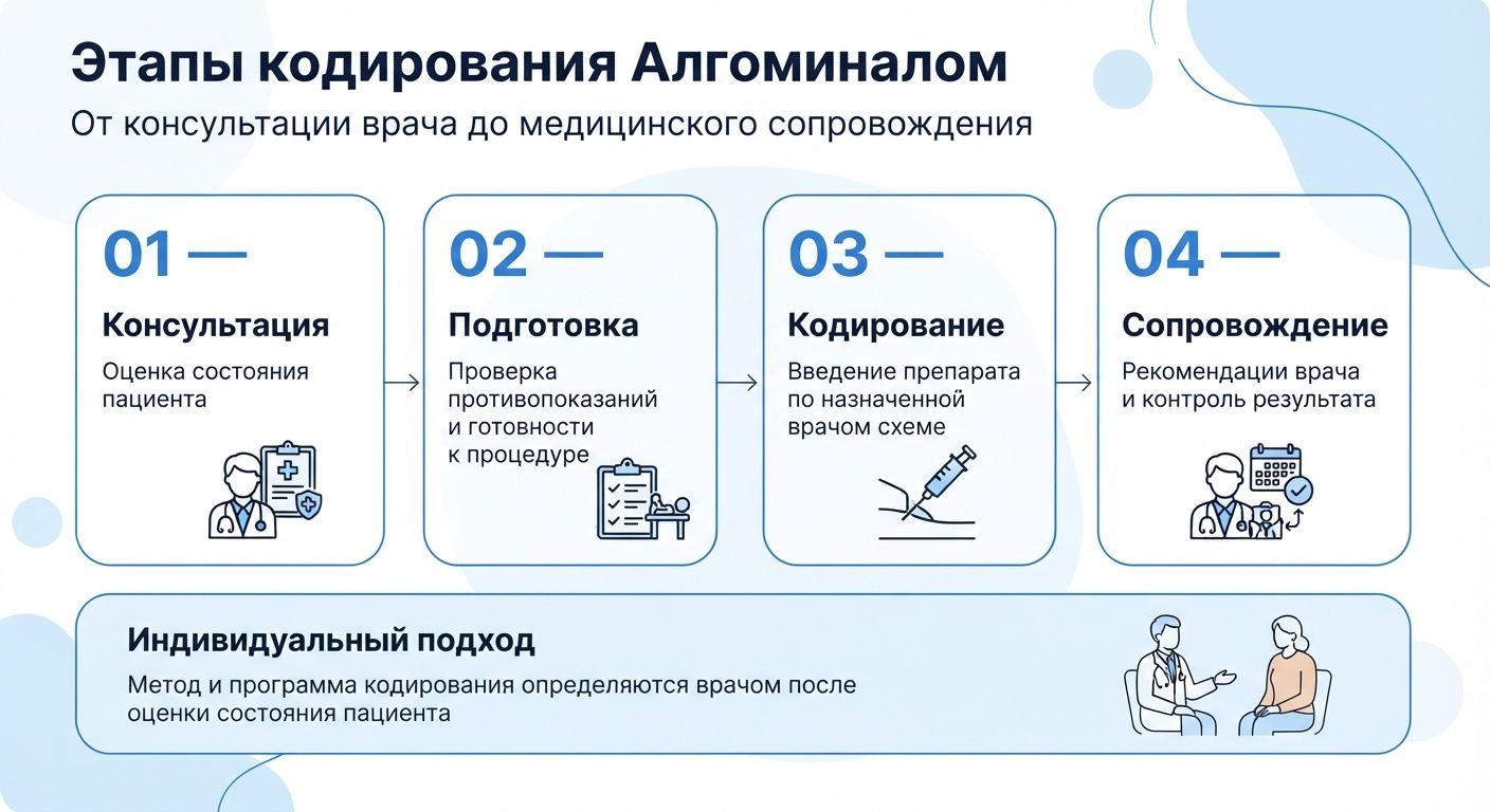 Кодирование препаратом «Алгоминал» в Волгограде инфографика